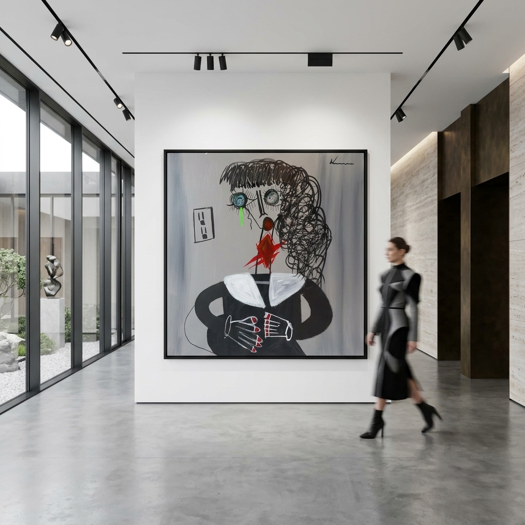 Black Dress by original contemporary painter Mr. Normal, mr. normal, featuring high-end Mr. Normal Art, mr normal art, designed by Mr. Normal Artist, mr normal artist