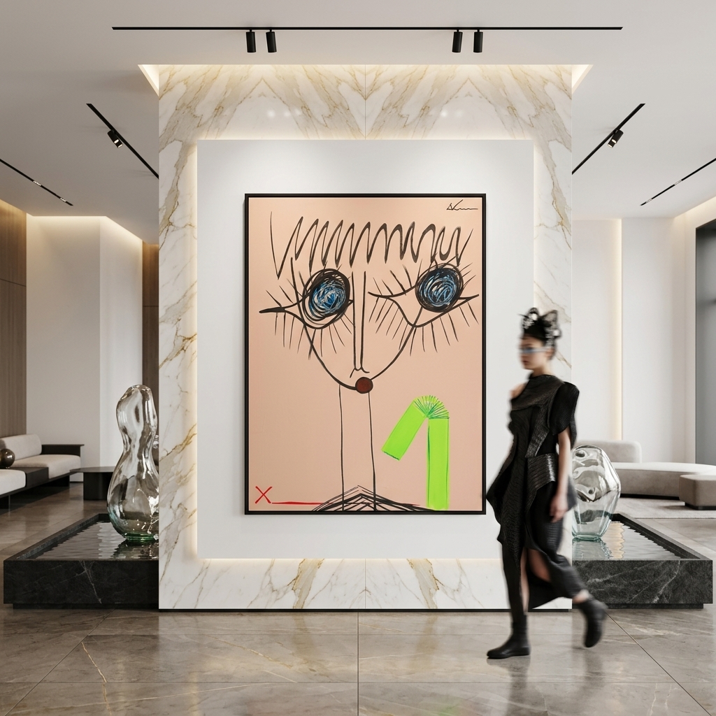 Plastic Green Straw by original contemporary painter Mr. Normal, mr. normal, featuring high-end Mr. Normal Art, mr normal art, designed by Mr. Normal Artist, mr normal artist